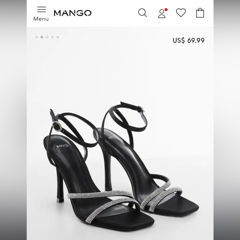 Mango rhinestone sandals, size 7/37